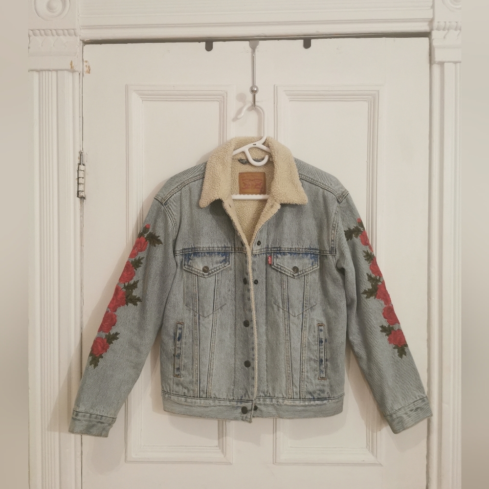 Levi’s Rose Embroidered Jean Jacket